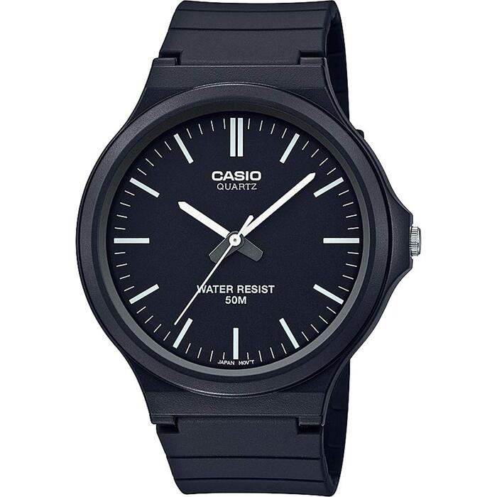 Наручний кварцовий годинник Casio Collection унісекс з полімерним ремінцем, чорно-сріблястий