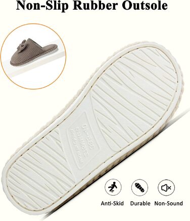 Жіночі зимові капці Coswind з ефектом пам'яті Memory Foam, велюрові тапочки з плюшевою підкладкою, колір кавовий (розмір 40.5/42 EU)