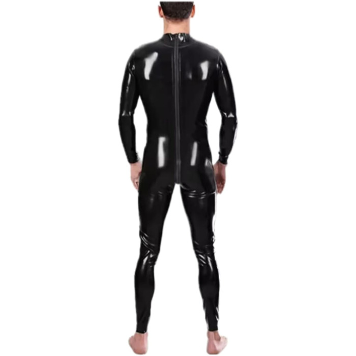 Чоловічі латексні штани Gaylop: чорний комбінезон з блискавкою, фетиш-боді, великі розміри, ручної роботи