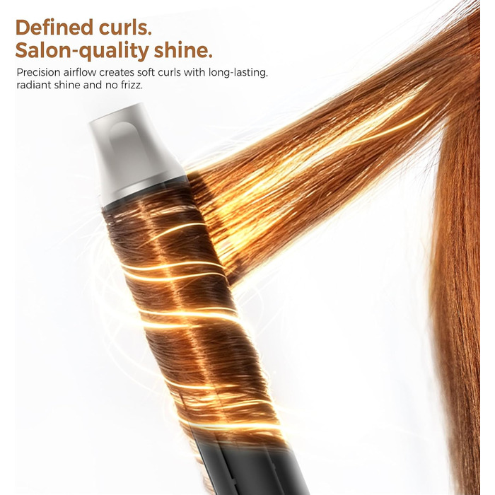 Мультистайлер для волосся 5 в 1 UKLISS Airstyler Pro 1000W: фен, брашинг, гофре, випрямляч та завивачі для сушіння та укладки, Сріблясто-золотий