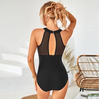 Купальник жіночий YNIQUE з пуш-ап, мереживний, для корекції живота, розмір L, чорний