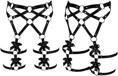 Корсет-зачіп для ніг з PU шкіри, чорний, корсет, зачіп для ніг, пу шкіра, чорний, корсетний пояс