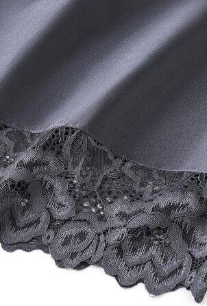 Халат жіночий Babeyond довгий/короткий однотонний з мереживом, атласний, шовковий, кімоно, для дому, літній, сріблясто-сірий