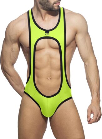 Боді для чоловіків SRZYMJ: спортивний костюм для фітнесу та тренувань, Y-подібний вигин спини, комплект чоловічих трусів (A5-М'ятний, M)