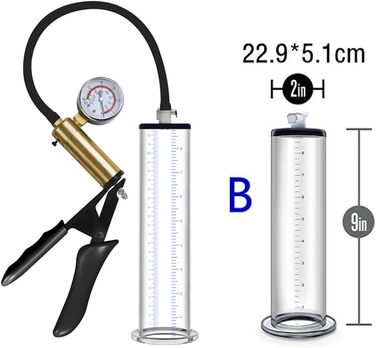 Насос для збільшення статевого члена Jpscor: преміум якість, силіконовий, з манометром, для чоловіків. SM Sex Toy