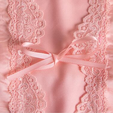 Халат жіночий легкий атласний короткий Aranmei з V-подібним вирізом, 3/4 рукав, для нареченої/дружки, з поясом, рожевий