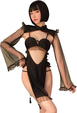 Сексуальна спідниця-чеонгсам SINMIUANIME для косплею, чорна (6980Black)