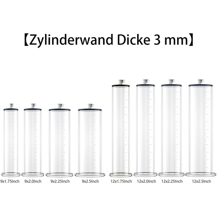 Аксесуар для помпи для пеніса Hmxseu: прозоре трубкове кільце з маркуванням для збільшення та стимуляції пеніса (22.9*3.9 см)