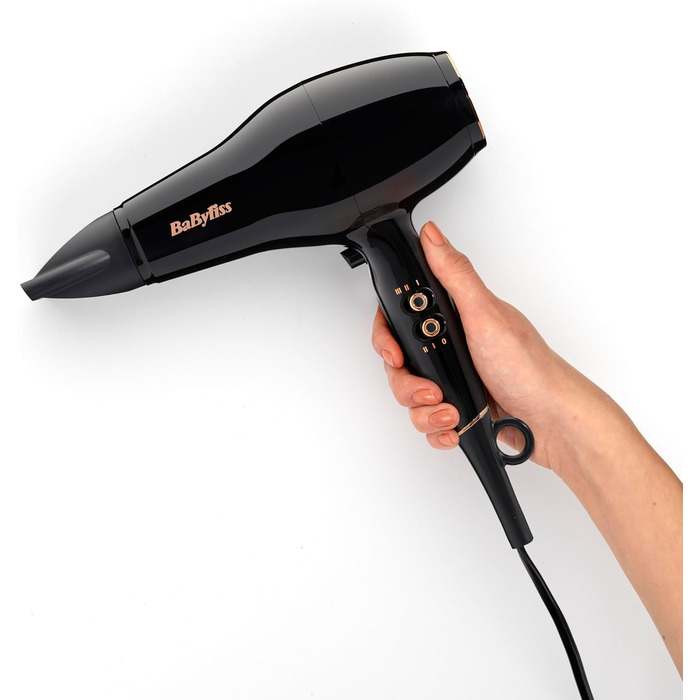 Професійний фен для волосся BaByliss Pro Power 2300W з іонізацією, AC-двигуном та антифриз-ефектом, чорний, D5245E EU