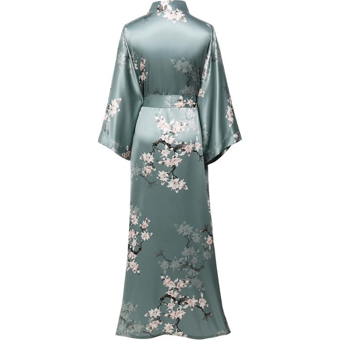 Халат жіночий довгий шовковий, квітковий принт, Babeyond - ідеальний для дому та вечірок