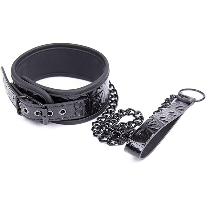 Чорне шкіряне ошейник SM для пар: шкіряний ошейник з кільцем, пов'язки BDSM, іграшки для дорослих, фетиш, пов'язки, іграшки для сексапильної гри, для дорослих