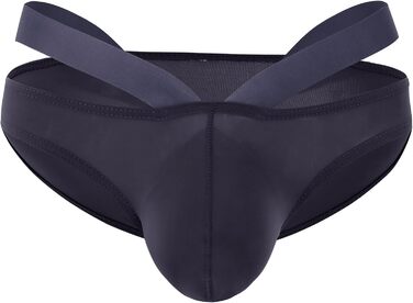 Сліп YUFEIDA для чоловіків: сексуальний дизайн, дихаючий матеріал, низька посадка, спортивний, для занять спортом та фітнесом, XXL (темний сірий)