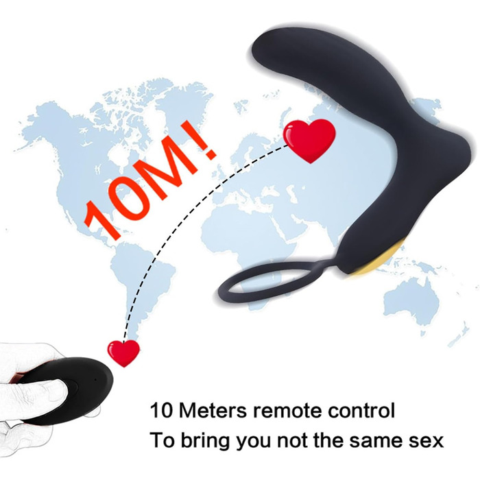 Вібраційний кільце для пеніса TYDAY: 10 режимів, водонепроникний, з пультом дистанційного керування