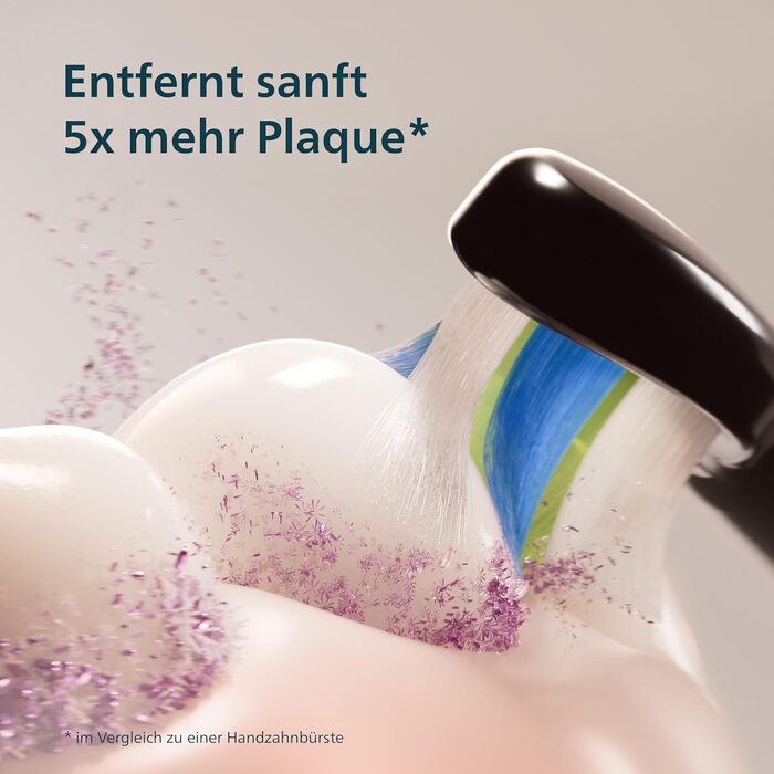 Електрична сонічна зубна щітка Philips Sonicare Series 4100 з датчиком тиску, 4 режимами очищення та дорожнім футляром, чорна, HX4044/52