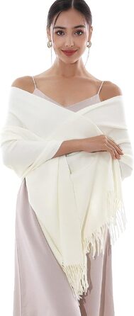 Жіноча святкова шаль-стола RIIQIICHY білого кольору, вечірній палантин пашміна для весіль та вечірніх суконь (осінь-зима)