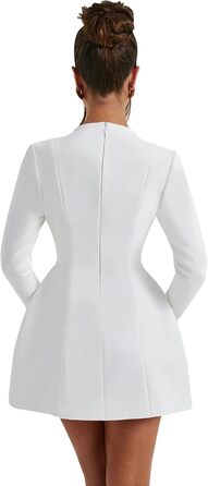 Сукня LuFeng з глибоким V-подібним вирізом, на блискавці, A-силует, міні, обтічна, для вечірок та виходів вночі, сучасна, чорна (M, білий/Оксамитовий сад)