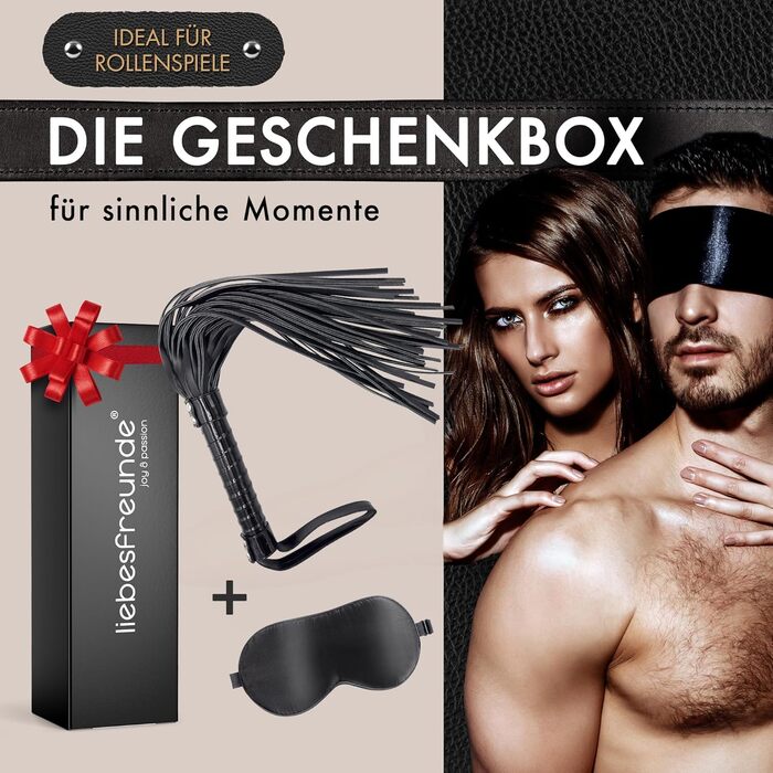 Пета для БДСМ-ігор Liebesfreunde® – Флогер, жорсткий та м'який, з маскою для очей