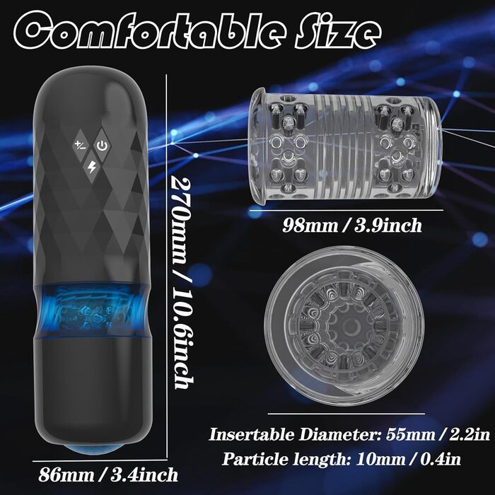 Електричний мастурбатор YcsLust з 8 режимами обертання та 3 телескопічними, для чоловіків. Реалістична вагіна, 3D іграшка для чоловіків