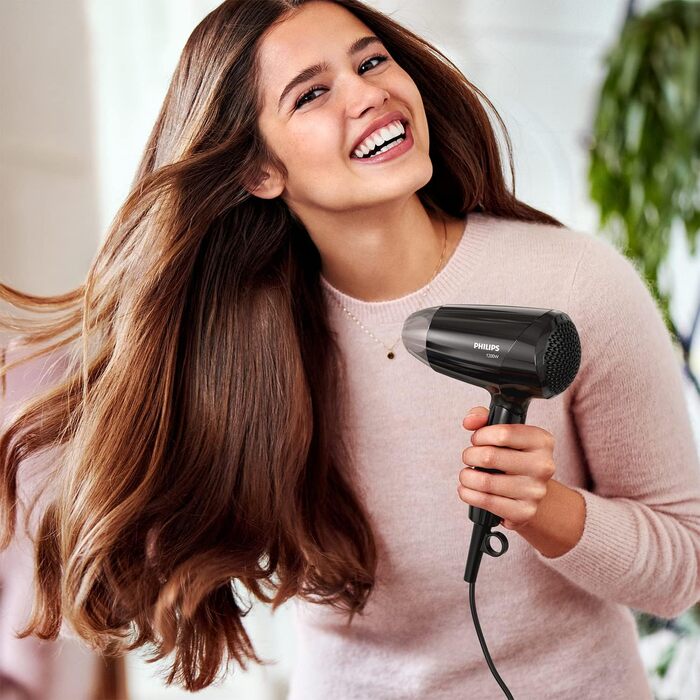 Фен для волосся Philips BHC010/10, чорний, компактний