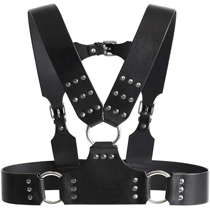 Чоловічий шкіряний нагрудник Yasexx - регульований корсет для ролевих ігор, БДСМ, фетиш, bondage, шкіряний костюм