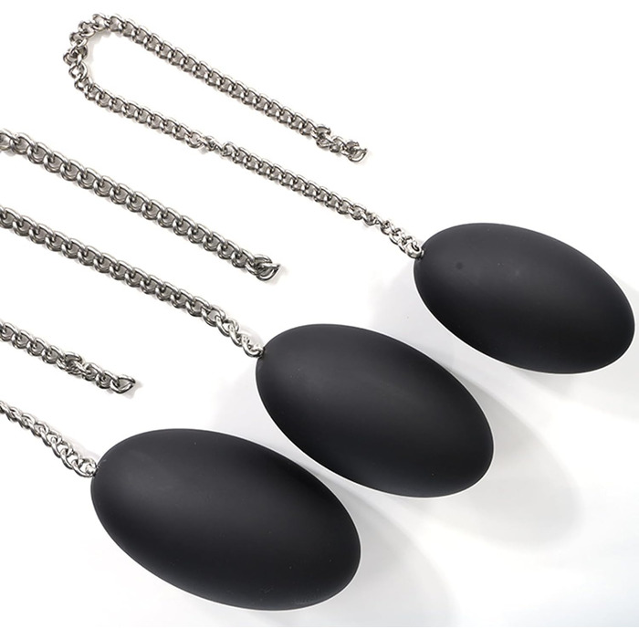 Анальний плаг з нержавіючої сталі з ланцюжком, анальний м'яч, кулі для ануса, великі овальні анальні плаги, анальні кулі трьох розмірів, анальний дилататор з великим анальним м'ячем. Іграшки для дорослих для чоловіків та жінок (M)