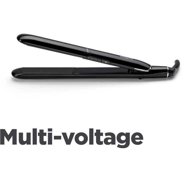 Випрямляч для волосся BaByliss Sleek Finish 230 ST255E з турмалін-керамічним покриттям, 3 рівні температури (180-230°C), автовимкнення, чорний