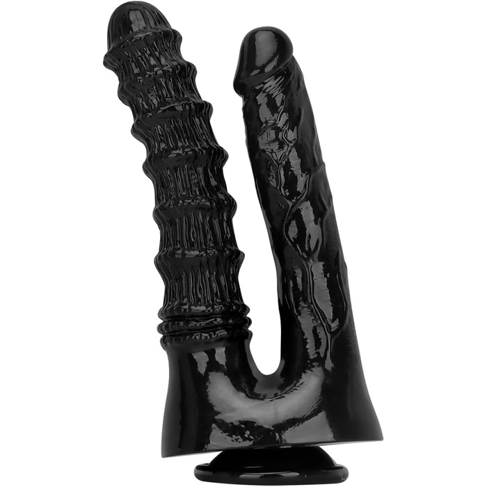 Двохсторонній секс-іграшка з ПВХ з сильним присоском для вагінального та анального використання - подвійний дилда для жінок та пар, фентезі