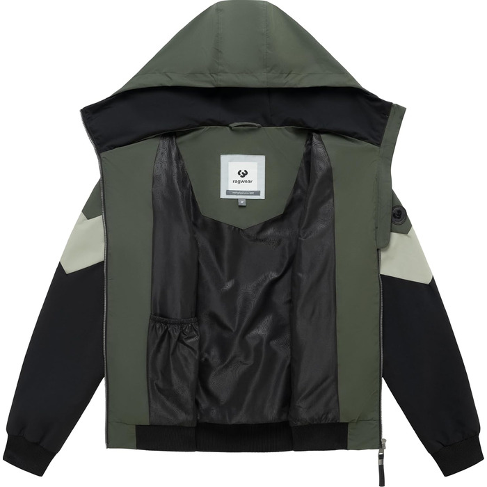 Чоловіча легка демісезонна куртка Ragwear Stewie Block: водонепроникна та дихаюча з капюшоном, колір Dark Olive, розмір S