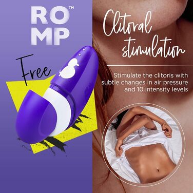 Вібратор клітора Romp - стимулятор з 10 рівнями інтенсивності, водонепроникний, рожевий