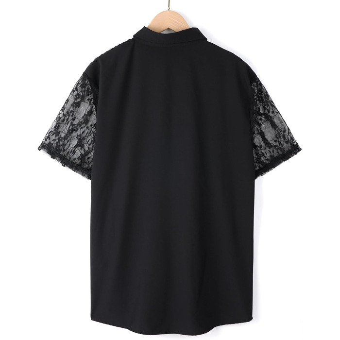 Чоловіча прозора сорочка 2025, чорна майка, футболка з сіткою, короткі рукави, для клубу, вечірки, рейву, чорна XS