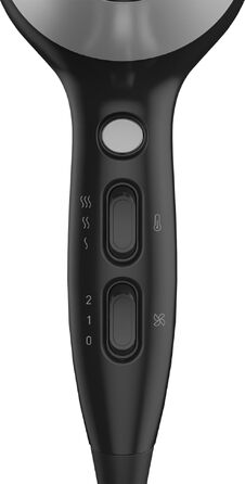 Фен для волосся Grundig HD 6080 L 2200 Вт з іонізацією та керамічним покриттям, 3 температурних режими, чорний/сріблястий