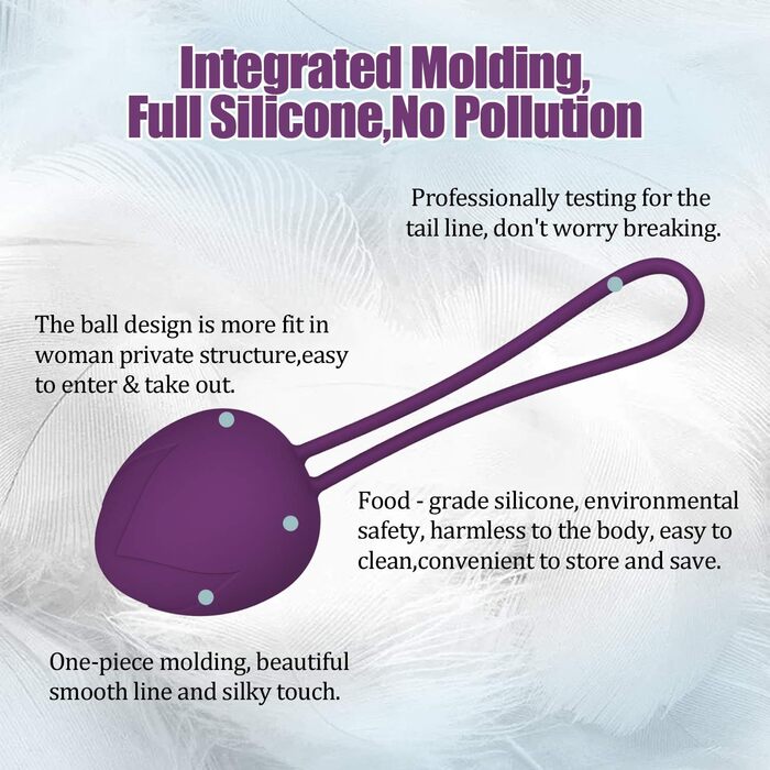 Тренувальні кулі для дна тазу, тренажер для дна тазу для жінок, силіконові кулі для контролю сечовипускання та вправ для дна тазу (фіолетовий)