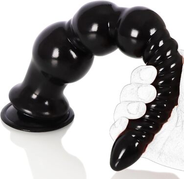 Анальний масажер Qiyasex Langer Analdildos з присоском, XXL великий, для простати, тренажер ануса, синій