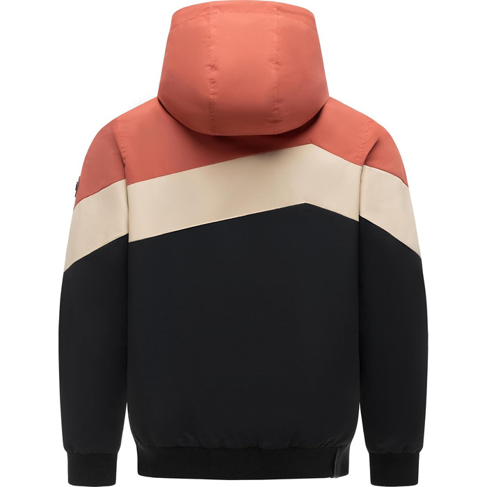 Чоловіча легка демісезонна куртка Ragwear Stewie Block: водонепроникна та дихаюча з капюшоном, колір Terracotta, розмір 3XL