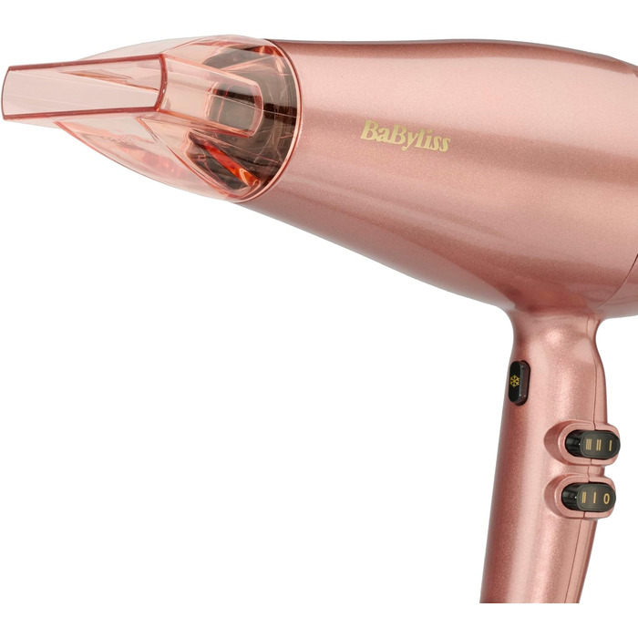 Професійний іонний фен BaByliss Rose Gold 2100W з керамічним покриттям, 3 температурні та 2 швидкісні режими, сріблястий, 5336PE EU