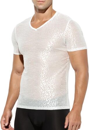 Костюм для рейву Casey Kevin для чоловіків, мереживний комплект (M, білий)