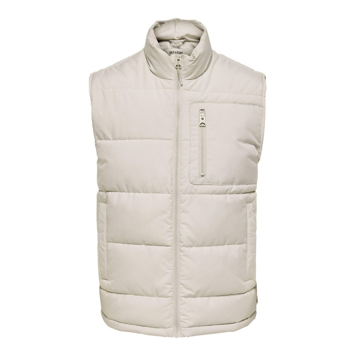 Чоловічий стібаний жилет Only & Sons Onsjake Quilted Vest Otw, сріблястий