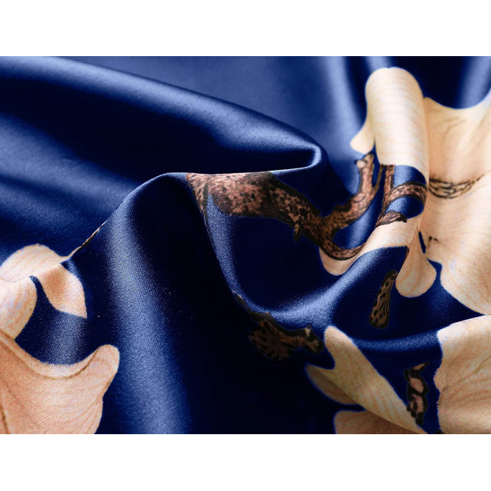 Кимоно-халат BABEYOND, довгий, атласний, квітковий принт, для нареченої та дружок, вечірка, весілля, дівич-вечір, універсальний розмір, темно-синій