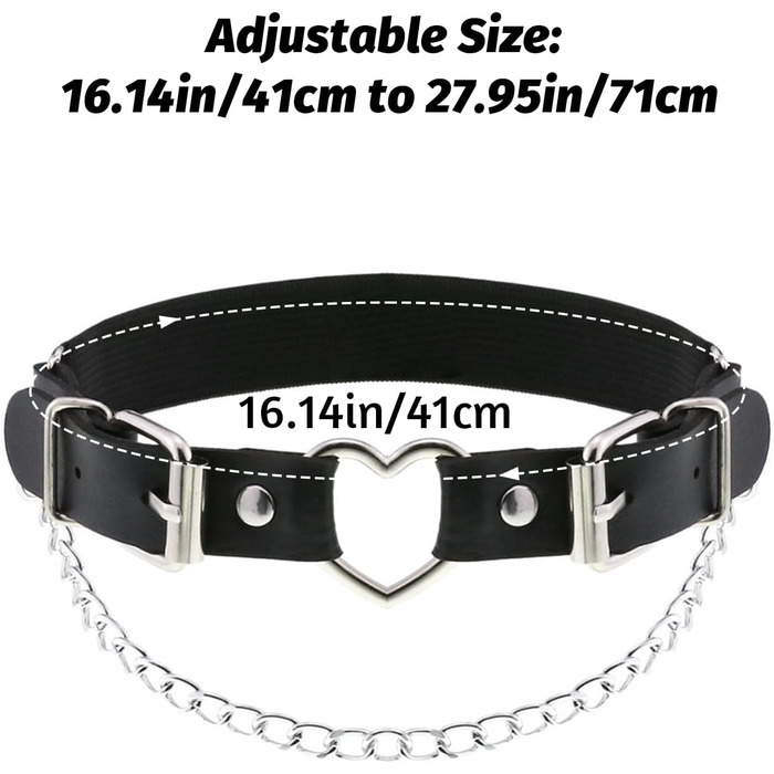 Чорні шкіряні гетри-стрінги з серцем та ланцюжком, регульовані, для косплею, вечірок, рокерського стилю, для жінок