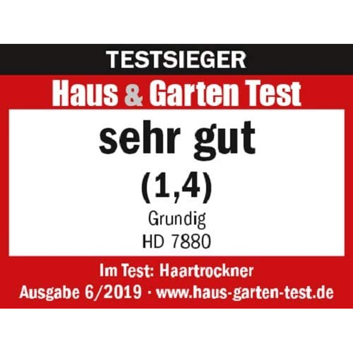 Фен для волосся Grundig HD 7880, 2200W, з іонізацією, Touch Control, 8 температурних та 7 режимів потоку повітря, LED-дисплей, холодний обдув, Білий/Рожеве золото
