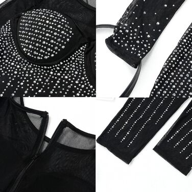 Жіночий ромпер з паєтками Nagfar – сексуальний комбінезон для вечірнього виходу, коктейльної вечірки, клубу. Чорний, XXL