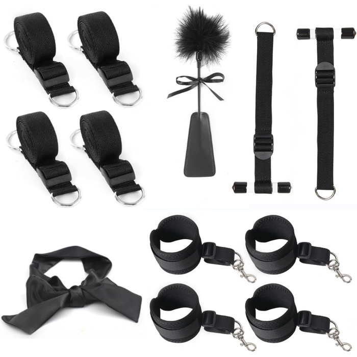 Набір для БДСМ-фетшингів: кайдани, наручники, мотузки, петиш та маска для початківців
