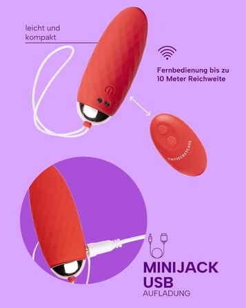 Vibro Ei для дорослих з пультом керування - вібратор для чоловіків, жінок та пар, стимулятор G-точки, червоний