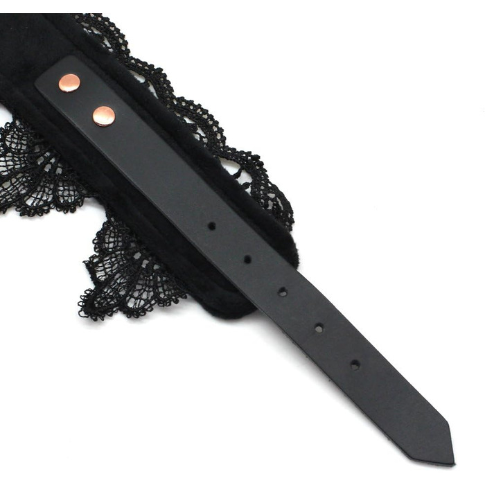 Чокер з мережива та шкіряний нашийник для жінок SMspade (чорний)