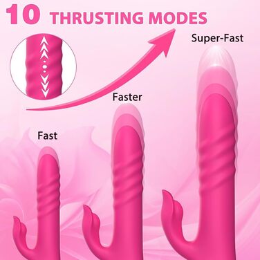 Вібратор JFRong 2-в-1 Кролик: вібратор, анальний вібратор. Силікон, 10 режимів, стимулятор G-точки та клітора. Для жінок (Рожевий)