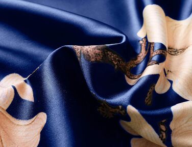 Кимоно-халат BABEYOND, довгий, атласний, квітковий принт, для нареченої та дружок, вечірка, весілля, дівич-вечір, універсальний розмір, темно-синій