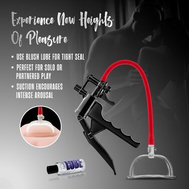 Насос для вагінального масажу Temptasia Vagina Vulva з тригером, для максимального вакууму, з простими компонентами для вивільнення, підвищене відчуття, покращене жіноче задоволення