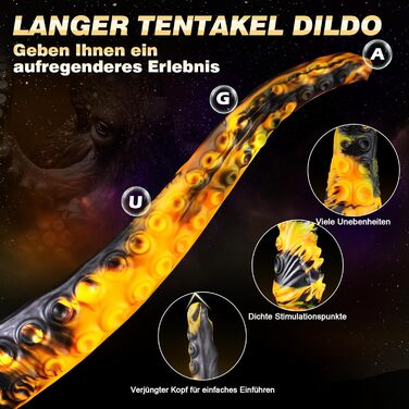 Анальний дилда Tentakel 34,5 см з силікону: фантазійний анаплаг для пар, жінок та чоловіків