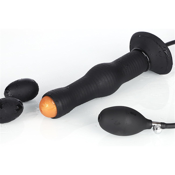 Надувний силіконовий анальний плагін Soarvlorfy - великий яйцевидний дилататор для анального сексу, чорний