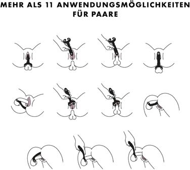 Вібратор для пар Satisfyer Endless Fun: 33 функції, 100 вібрацій | Сильний та тихий для жінок та чоловіків | Іграшка для дорослих, як дildo та для стимуляції клітора | Чорний | 1 шт.